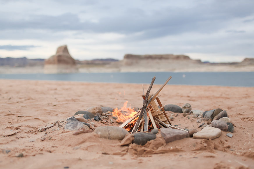 Renegades, Lone Rock Beach, Lake Powell, beach fire, beach camping